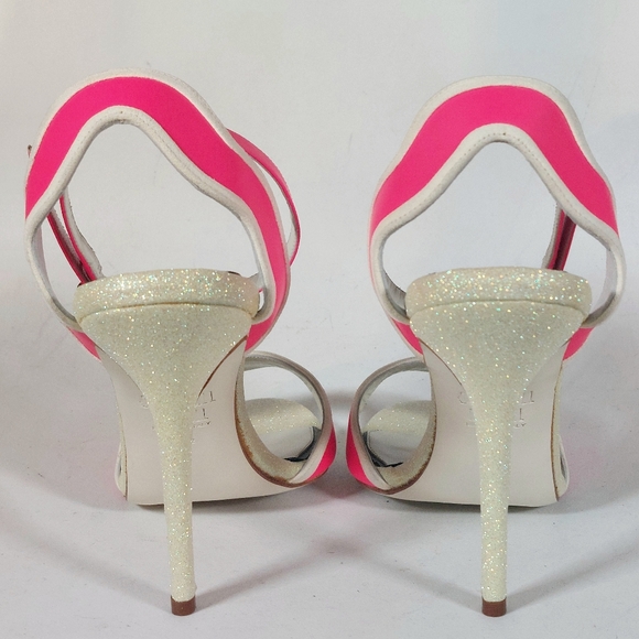 Francesca Bellavita hot pink & glitter leather stiletto sandals, EU40.5, NWT - Picture 7 of 17